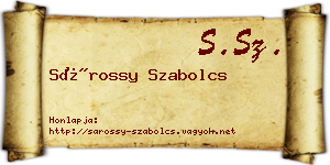 Sárossy Szabolcs névjegykártya