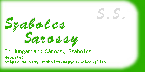 szabolcs sarossy business card